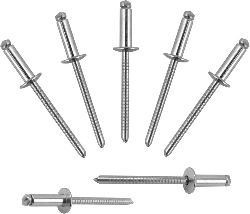 ALLCLEAN 100 Pcs 5/32" x 1/2" Stainless Steel Blind Pro Rivets,4 x 12mm Pop Rivets,Stainless Steel Grip and Stainless Steel Mandrel - Image 1